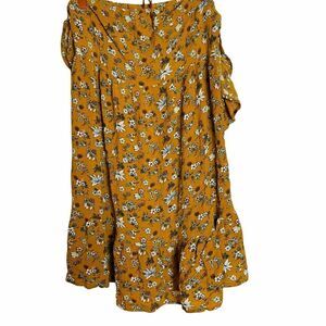 EUC Mossimo Yellow Floral Off Shoulder Mini Dress Small
